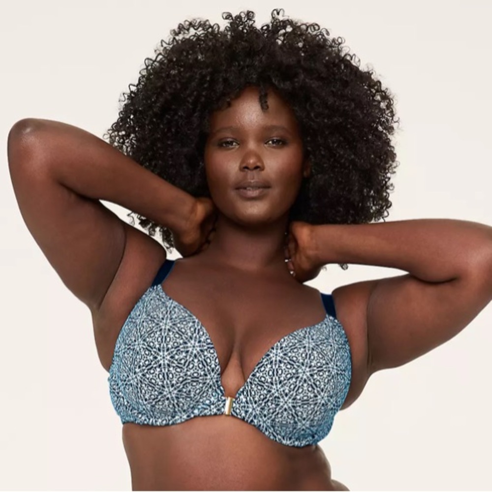 💜Lane Bryant Cacique Front-close Boost Plunge Bra Size:50C